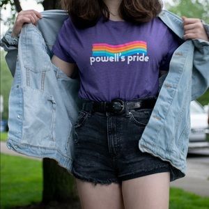 Purple shirt with rainbow
